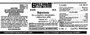 Aspartame Label